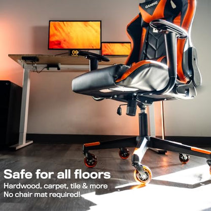 The Office Oasis Original Office Chair Wheels (As Seen On PBS), Orange - color: Orange