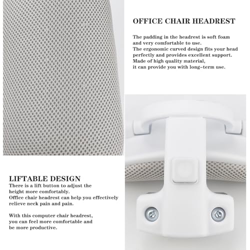 Office Chair Headrest Attachment Head Support Cushion Chair Mesh Head Rest Black Mesh Frame Adjustable Height Angle for Ergonomic Office - color: Color 4