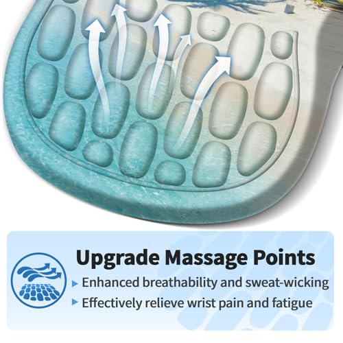 YIWEI Ergonomic Mouse Pad with Wrist Rest for Carpal Tunnel Pain Relief - color: Beach-2