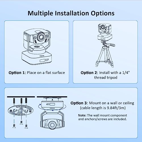 Zoom Certified, NexiGo N990 (Gen 2) 4K PTZ Webcam, Video Conference Camera System with 5X Digital Zoom, Sony_Starvis Sensor, Position Preset, Dual Stereo Mics, 3.5mm Audio Jacks for External Mics - color: Grey