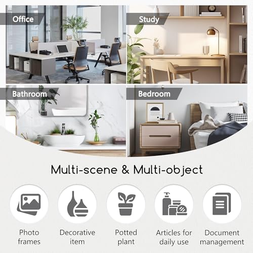 Jerry & Maggie Desktop Organizer Office Storage Rack Adjustable Wood Display Shelf Free Style Double H, Multi-Functional Mini Bookshelf for Desk Natural Stand (White) - color: White
