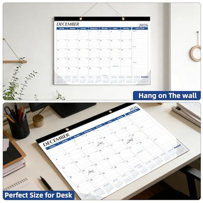 Tcamp Desk Calendar 2026-2027, Large Desktop/Wall Monthly Calendar - color: Blue, size: 17"x12"(Jul 2026-Dec 2027)