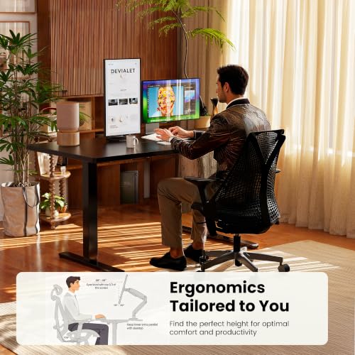 ErGear Height Adjustable Electric Standing Desk, 40 x 24 Inches Sit Stand up Desk, Memory Computer Home Office Desk, Black - color: Black, size: 40 X 24 Inches