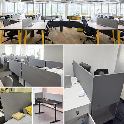 Under Desk Privacy Panel - Long Clamp-On Privacy Screen for Standing Desks, Customizable Sizes, Enhanced Privacy Solution (Dark Grey, 37 Inch Length) - color: Dark Grey, size: Length 37 inch