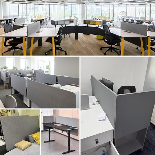 Long Under Desk Privacy Panel, Clamp-On Desk Drawer Shield, Custom, Standing Desk Privacy Screen for Improved Confidentiality - Dark Grey, 28 Inch Length - color: Dark Grey, size: Length 28 inch