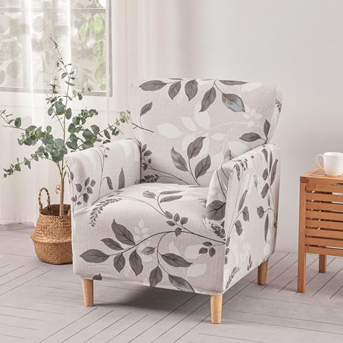 LiveGo Stretch Mid Century Modern Armchair Slipcover 1-Piece Jacquard Accent Chair Covers with Arms Soft Waterproof Chair Slipcovers for Living Room Furniture Protector Office (Color H) - color: Color H