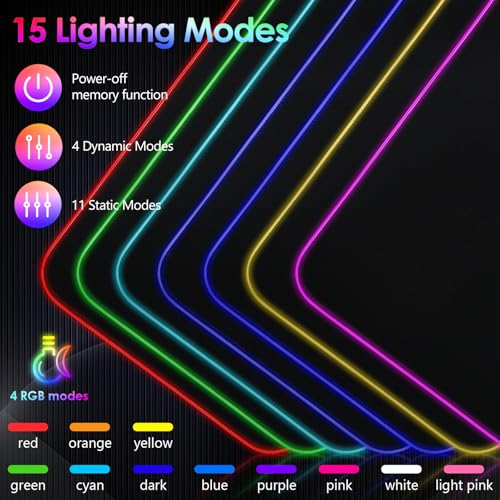 RGB Gaming Mouse Pad, Wireless Charging Mousepad, Mouse Mat - color: black+3 in 1