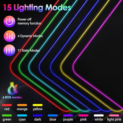 RGB Gaming Mouse Pad, Wireless Charging Mousepad, Mouse Mat - color: black+3 in 1
