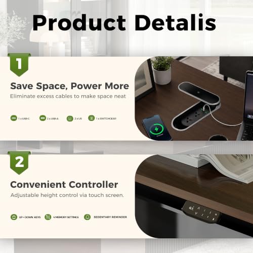 70.9”L-Shape Executive Standing Desk, Snap-Lock &Built-In Power Outlet | Brushless Motor, Smart Controller, Cable Management, Privacy Panel, Movable Cabinet, Home & Corporate Office