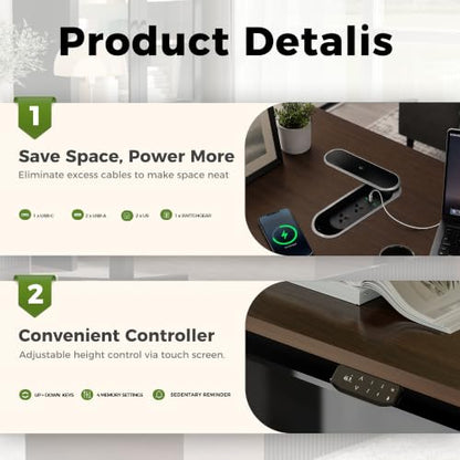 70.9”L-Shape Executive Standing Desk, Snap-Lock &Built-In Power Outlet | Brushless Motor, Smart Controller, Cable Management, Privacy Panel, Movable Cabinet, Home & Corporate Office