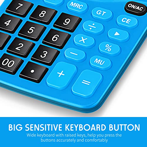 8 Pack 12 Digits Calculator Bulk Calculators Desktop Solar and Battery Dual Power Large LCD Display and Sensitive Butto Handheld for Office, School, Home(Dark Blue) - color: Dark Blue