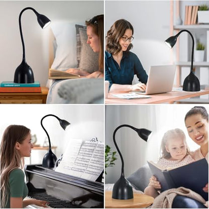 EJIAXIN Desk Lamp for Home Office, LED Reading Light, Black - color: Black
