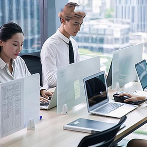 Acrylic Free Standing Privacy Screen, for Desk Or Business - Reduce Noise and Visual Distractions - Easy to Clean/Easy to Store - Sound Absorbing Proof - size: 30X120CM