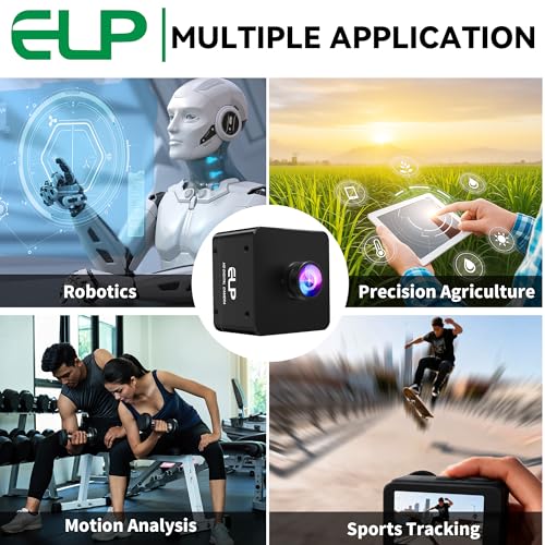 ELP High Speed USB Camera, 1080P/230fps, 4K/60fps, 12MP/30fps, Mini UVC USB3.0/2.0 Lightburn Cameras for Windows, Linux, Mac, Pi, Wide Angle 88°(H) IMX577 Webcam for PC Jetson Nano