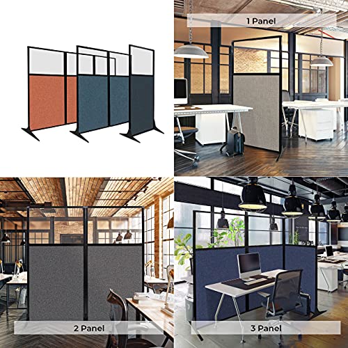 Versare Workstation Partition | Portable Wall Divider | Modern Office Cubicle | Free Standing Privacy Screen | Flexible Work Space | 66" x 70" Charcoal Gray Fabric Panels - color: Charcoal Gray, size: 66" Wide x 70" Tall Without Window