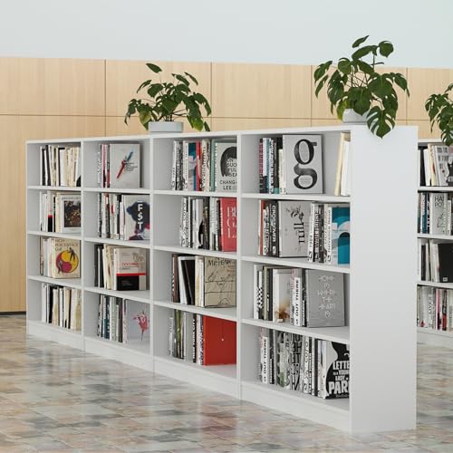Farini 48 Inch Tall Bookcase,4 Shelf Bookshelves,Adjustable Bookshelf for Home Office,White - color: White, size: 4 shelf