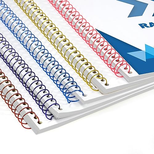 RAYSON 7.9mm Spiral Wire Coil Binding, 3:1 Pitch, 5/16" Metal Coils Spiral Binding 40 Sheets Capacity, Multicolor & Pack of 100 - color: Yellow, Blue, Red, Purple, Pink, size: 5/16 inch (40 Sheet Capacity)