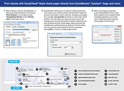 VersaCheck HP Laserjet M234 MXE MICR Check Printer X9 Platinum 5-User Check Printing Software Bundle, White