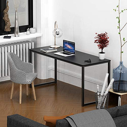 SHW Mission 55-Inch Home Office Computer Desk, Black - color: Black, size: 55-Inch