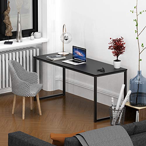 SHW Mission 55-Inch Home Office Computer Desk, Black - color: Black, size: 55-Inch