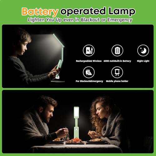 VAVOFO Cute Bunny Desk Lamp, Foldable LED Rechargeable Eye-Caring Reading Light, 3 Color Modes Dimmable Night Light for Kids Girls Bedroom Study Dorm Room (Mint Green) - color: Green