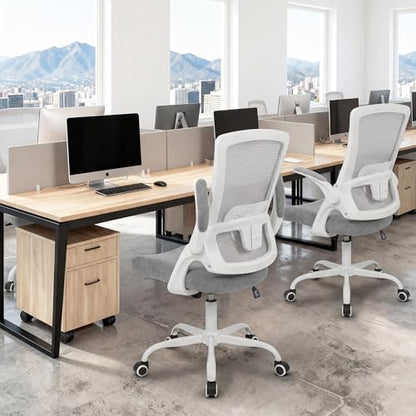 NEO CHAIR Office Desk Mesh Chair with Adjustable Ergonomic Lumbar, Grey - color: Grey, size: Without Headrest