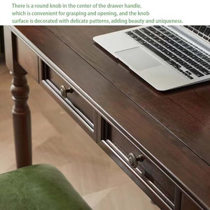 Walnut Writing Desks with Drawers, 35" French Country Style - color: Walnut, size: Standard-35 inches