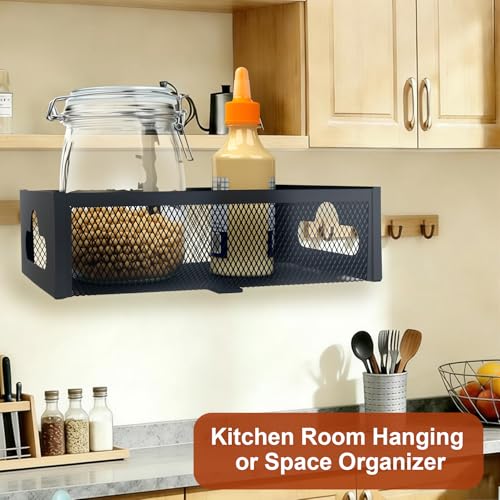 Under Desk Organizer 360° Swivel with Cup Holder,Holds Up to 7lbs | 360° rotation,no-drill clamp,holds up to 7lbs, cup holder,mesh storage,office/kitchen/art use - size: with holder cup
