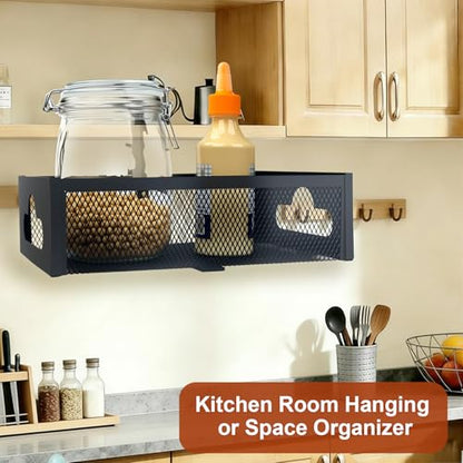Under Desk Organizer 360° Swivel with Cup Holder,Holds Up to 7lbs | 360° rotation,no-drill clamp,holds up to 7lbs, cup holder,mesh storage,office/kitchen/art use - size: with holder cup