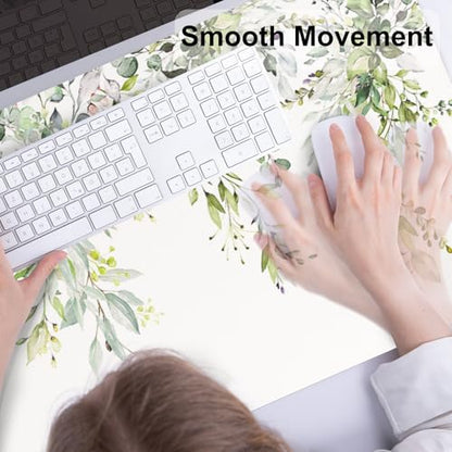 Colorful Star Green Leaves Waterproof Office Desk Mat, 31.5" x 15.7" - color: Eucalyptus Leaves, size: 31.5" x 15.7"