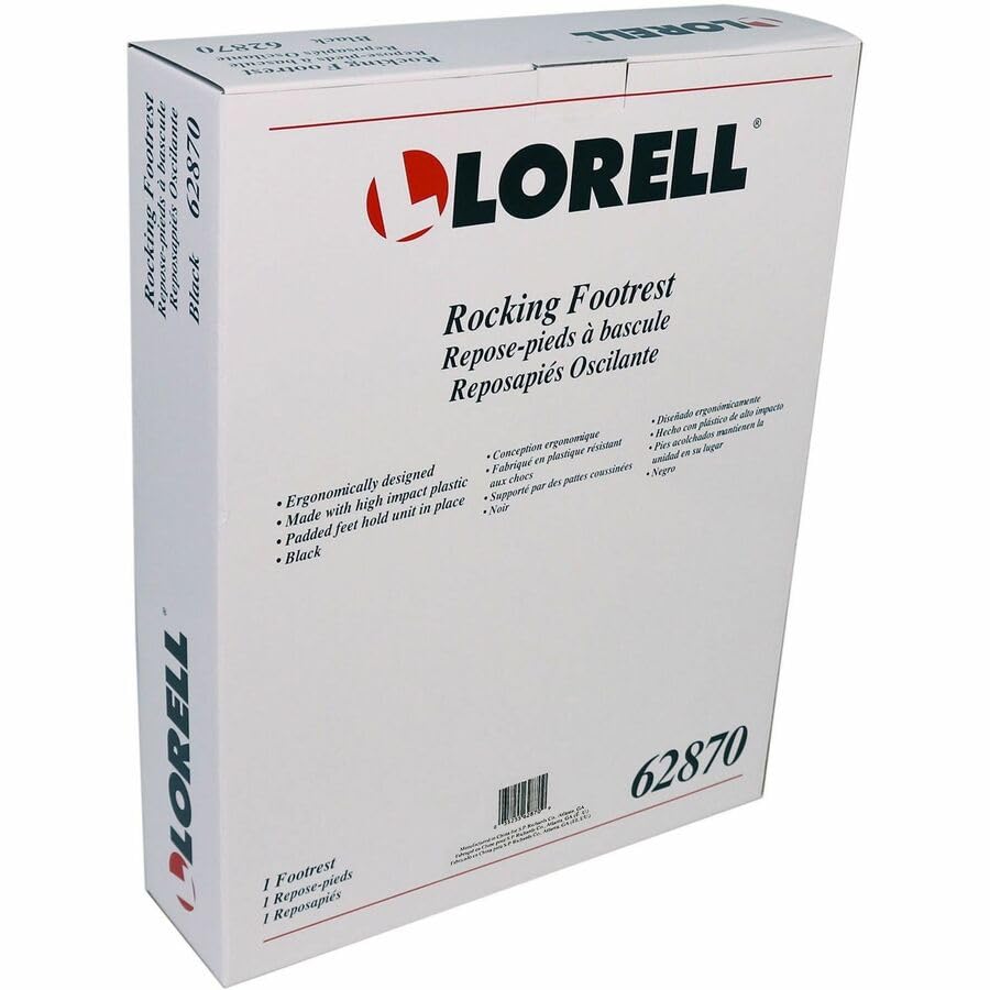 Lorell Ergonomic Rocking Footrest, 17.6" x 13.8" x 3.5", Plastic, Black