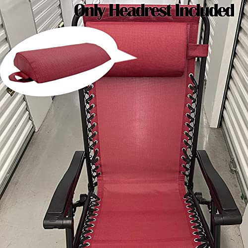 Zero Gravity Chair Set of 2 Replacement Pillow Headrest with Elastic Band, Universal Soft Removable Padded Cushion Head Pillow for Zero Gravity Lounge Chair, Folding Patio Lawn Recliner Chair, Red - color: Red, size: 2 Pack