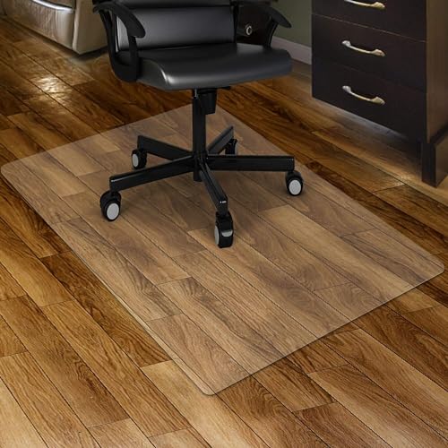 Clear Chair mat for Hardwood Floor 36 x 55 inches Transparent Floor Mats Wood/Tile Protection Mat for Office & Home (36" X 55" Rectangle)