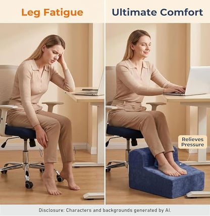 Modern Foam Filled Foot Stool, Soft Lightweight Pouf Ottoman Floor Rest for Living Room, Bedroom, Office Desk, Small Spaces, Blue - color: Blue
