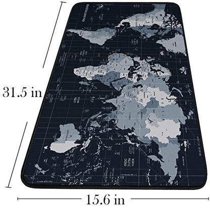 Gaming Mouse Pad, Non-Slip Spill-Resistant Large Extended Desk Mouse Pad - color: Map, size: 31.5L x 15.7W inches