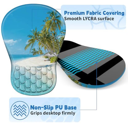 YIWEI Ergonomic Mouse Pad with Wrist Rest for Carpal Tunnel Pain Relief - color: Beach-2