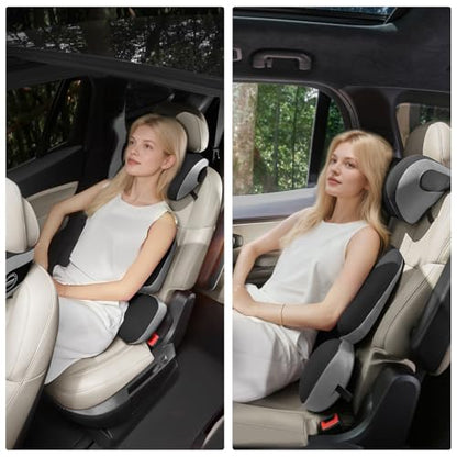 BEBAS Ergonomic Car Headrest Pillow, Memory Foam Neck Support, BlackGray - color: Black Gray