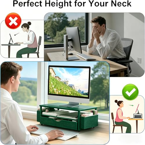 Spacrea Desk Organizers and Accessories, Printer Stand with Storage, Green - color: Green