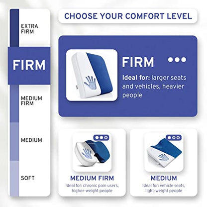 Extra Large Wheelchair Seat Cushion - Firm Memory Foam Chair Pad for Wheelchair, Recliner, Office, Car & Bariatric Overweight Users 19”x17”x3” - color: Navy