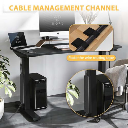 2 Pack Steel Magnetic 14-Inch Cable Management Channels for Under Desk Leg, No Drill Cord Organizer Cover & Wire Hider Cover with Adhesive Cable Tie, Cable Organizer Kit for Home Office & Gaming Desk