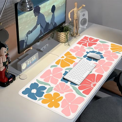 iCasso Desk Mat, Desk Matt for Desktop, Cute Desk Pad Mat, Colorful Flower - color: Colorful Flower