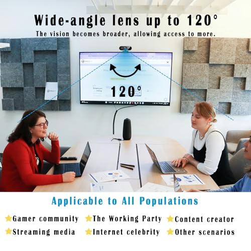 1080P Webcam for PC/Laptop, USB Webcam with Microphone, Noise Cancellation, Support Beauty, Plug & Play with Auto Light Correction for Video Calls, Live Streaming Gaming & Online Meetings - size: 1080P