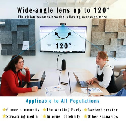 1080P Webcam for PC/Laptop, USB Webcam with Microphone, Noise Cancellation, Support Beauty, Plug & Play with Auto Light Correction for Video Calls, Live Streaming Gaming & Online Meetings - size: 1080P