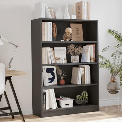 Farini 48 Inch Tall Bookcase,4 Shelf Bookshelves,Adjustable Bookshelf for Home Office,Grey - color: Grey, size: 4 shelf