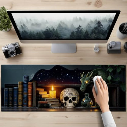 HOMETITUTE Large Mouse Pad 31.5x11.8 Inch Gaming Mousepad Alchemy Dragon Art Non-Slip Keyboard Desktop Protector Mat XL Mouse Pad for Home Office Laptop Wireless Mice Accessories - color: Alchemy Dragon Art