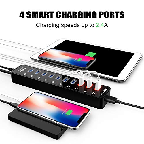 Powered USB 3.0 Hub, atolla 11 Ports, 7 USB 3.0 Data Ports+4 Charging Port