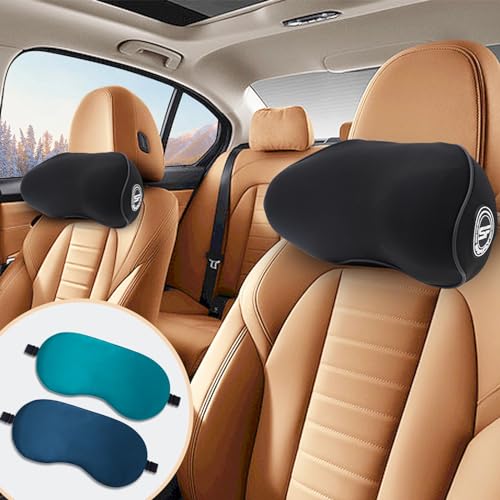 2 Pack - Car Headrest Pillow for Neck Support, 100% Memory Foam Car Pillow - color: Pack of 2