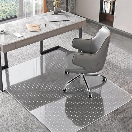 Office Chair Mat for Carpets, Clear Computer Desk Chair Mat for Low Carpeted Floors, Thick and Sturdy Carpet Protector, Easy Glide and Flat Without Curling (30" x 48" Rectangle) - size: 48" X 30" Rectangle