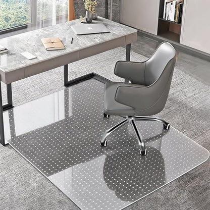 Office Chair Mat for Carpets, Clear Computer Desk Chair Mat for Low Carpeted Floors, Thick and Sturdy Carpet Protector, Easy Glide and Flat Without Curling (30" x 48" Rectangle) - size: 48" X 30" Rectangle
