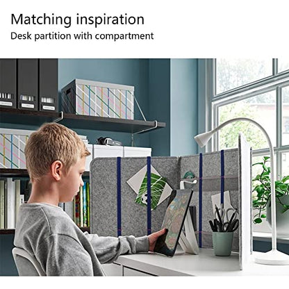 Acoustic Desk Divider, Fold-Up- Portable Barrier -Privacy Panel-Reduce Noise and Visual Distractions,Shields for Student Desks-Excellent for Offices and Schools,(Gray, 47" W x 15" H)